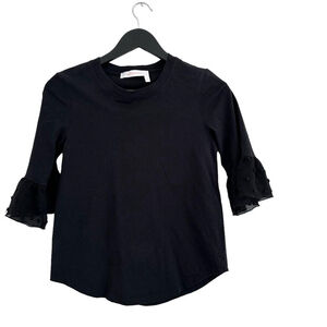 See By Chloe Black 3/4 Quarter bell sleeve top size XS